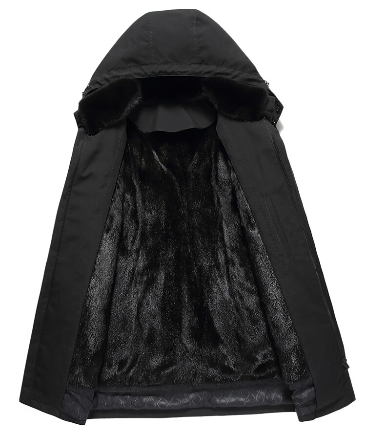 诺林特貂皮外套尼克服男十字貂貂绒灰貂黑貂皮毛一体冬季加厚派克服