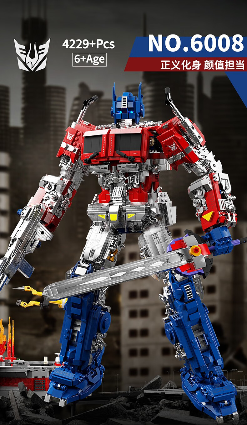 男孩女孩机器人拼装汽车模型玩具生日礼物擎天柱机甲大号2745颗粒661
