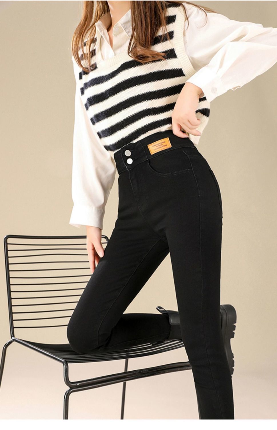 轻奢秀丽裕家九分小脚牛仔裤女2021年秋季新款高腰显瘦百搭弹力紧身