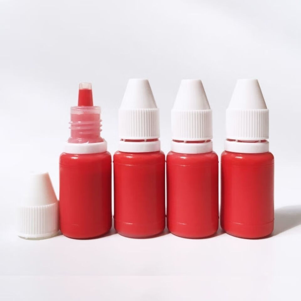 原子印油红色快干印泥油速干公章印台油油墨红原子印章油小瓶温妤红色