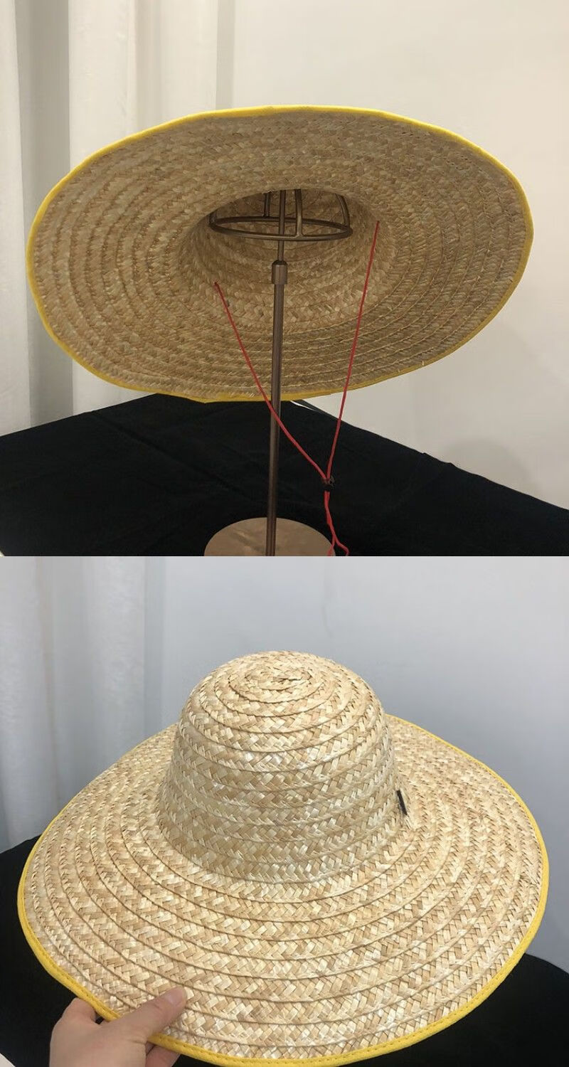 草帽农民手工草帽麦秆草编农民大草帽遮阳劳保帽通用通