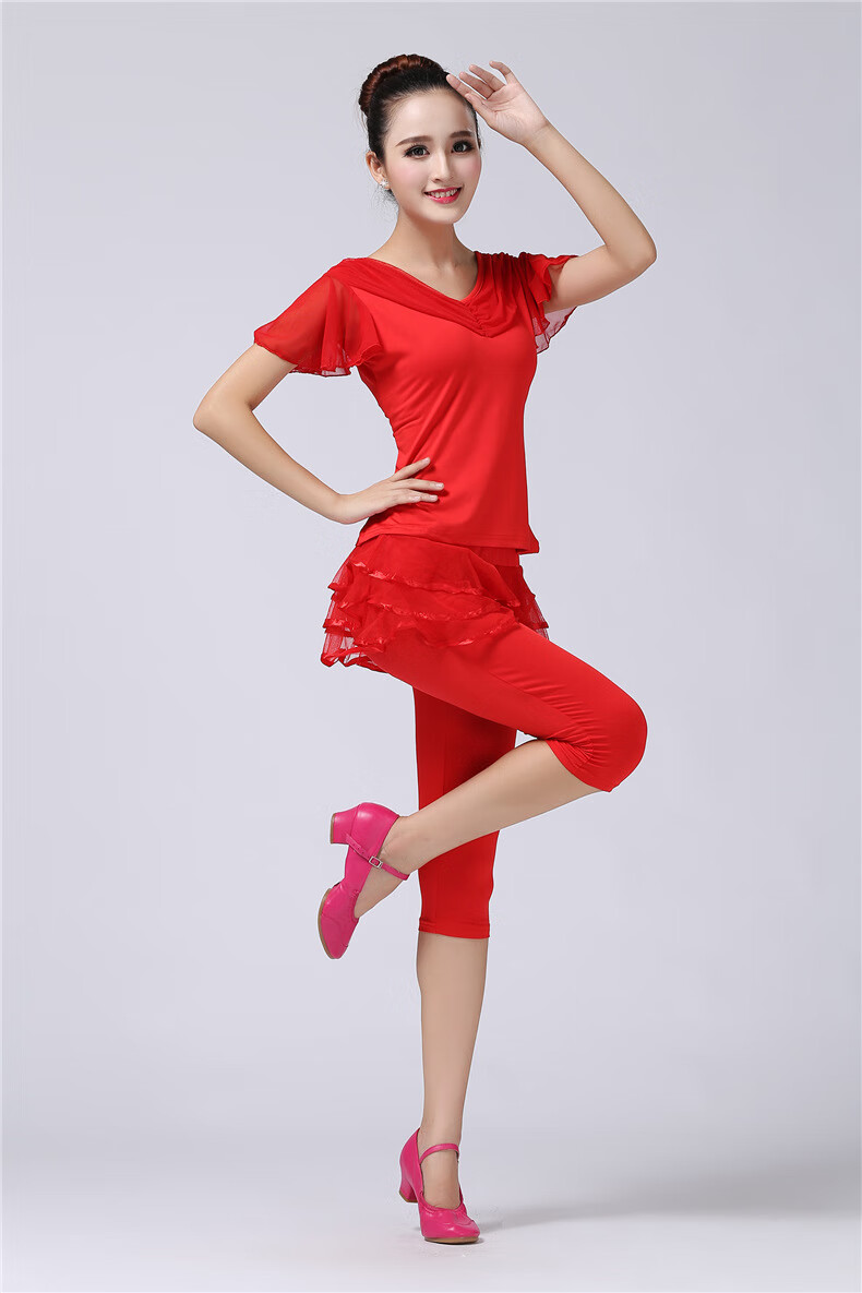 2019杨丽萍广场舞服装新款套装运动套裙短裙子跳舞蹈的衣服女夏季