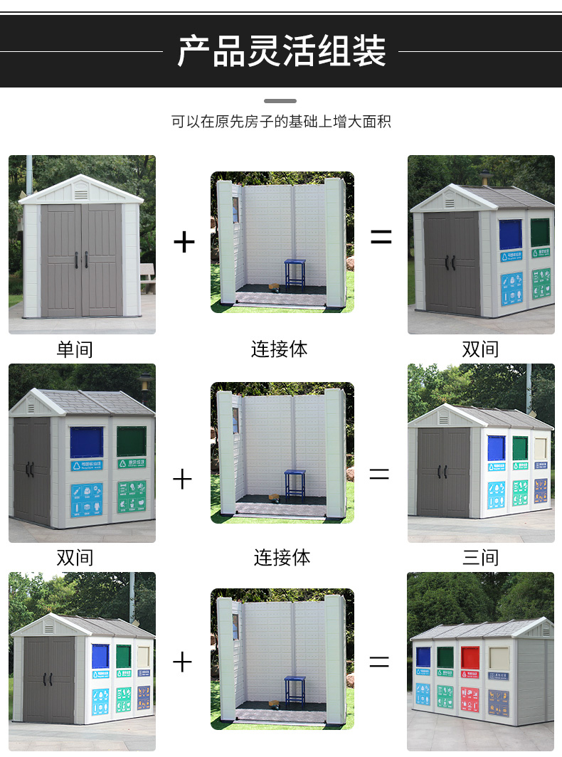 户外小区广场公园环保回收亭乡村定制移动学校医院分类厂家成品垃圾房