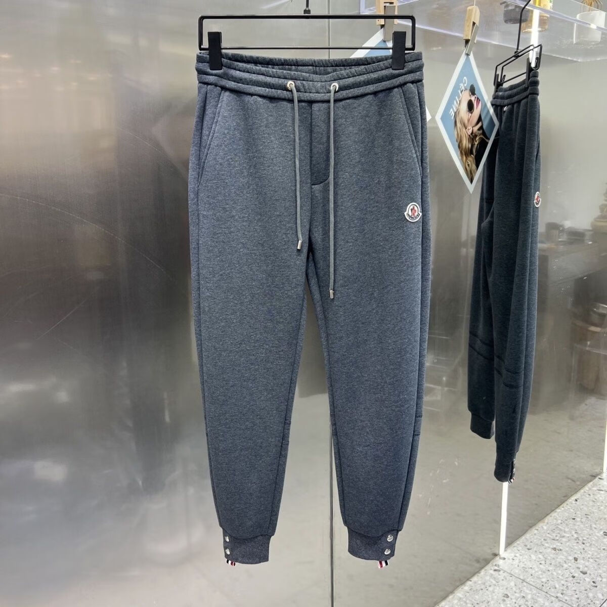 蒙口(moncler秋冬新款加厚纯色休闲裤时尚修身大码束脚裤卫裤男欧洲站