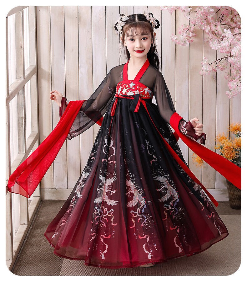 童装汉服女童超仙儿童古装中大童仙女裙秋季小女孩子生日礼物3-15岁