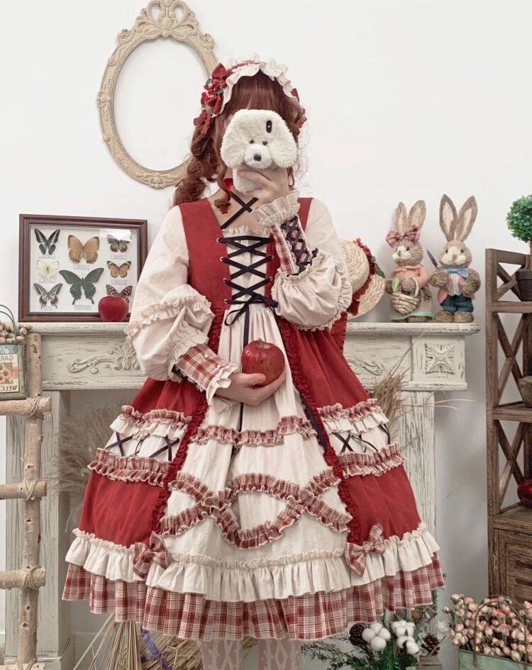 洛丽塔裙子成人全套原创设计厂原浆果少女ita森林小红帽op洛丽塔长袖