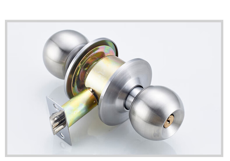 活动板房门锁球形锁家用房门锁卧室通用型卫生间球锁不锈钢木门门锁