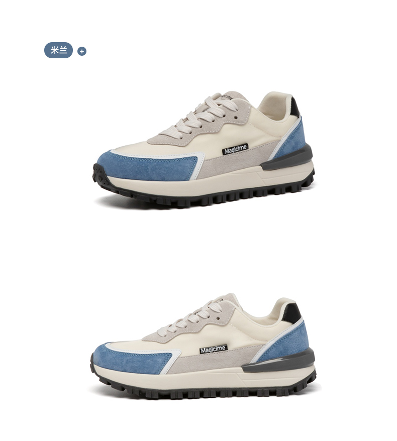 奥古狮登阿甘鞋女新款厚底百搭老爹休闲运动华夫鞋ins潮1131381白色