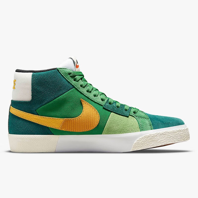 【现货】nike sb blazer mid 粉褐 绿黄拼接情侣休闲鞋 -300 dm8553