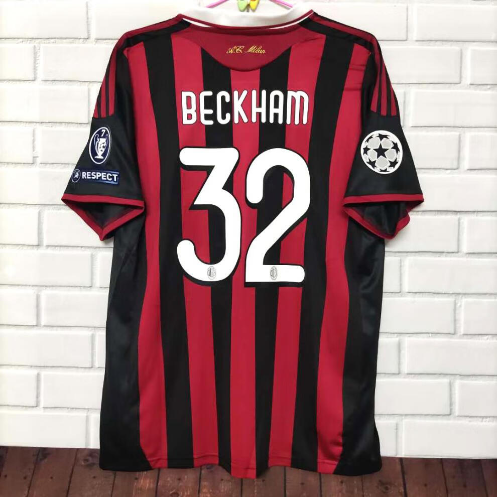 滕讯体育nba旗舰ac米兰0910主场球衣贝克汉姆小罗马尔蒂尼复古经典