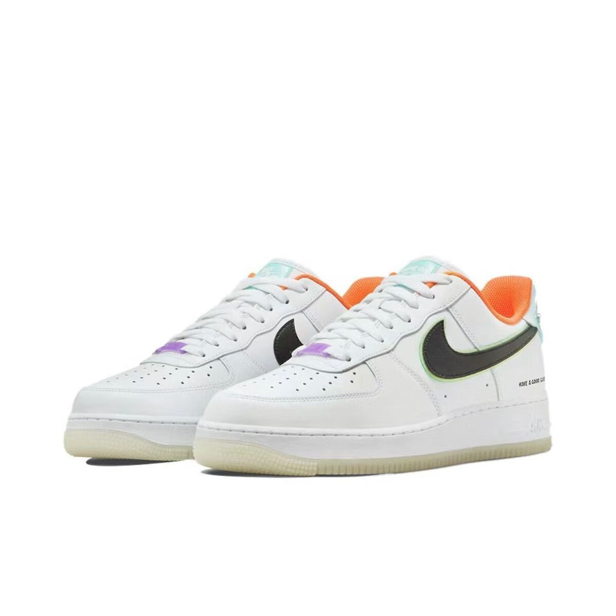 高版本纯原1v1(旗舰官方店)af1空军一号 low 白橙 电竞系列 男女同款