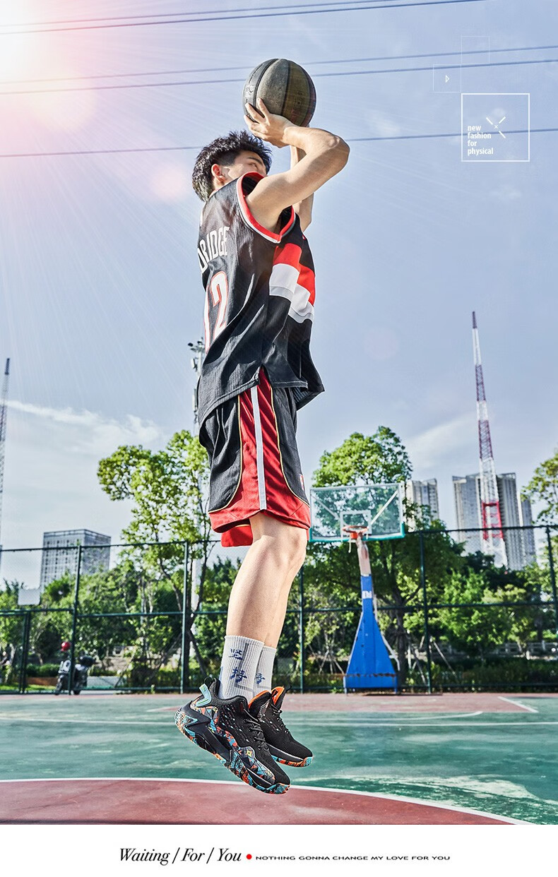 喜得龙篮球鞋男夏季透气网面青少年球鞋男实战训练学生中考试战靴国潮