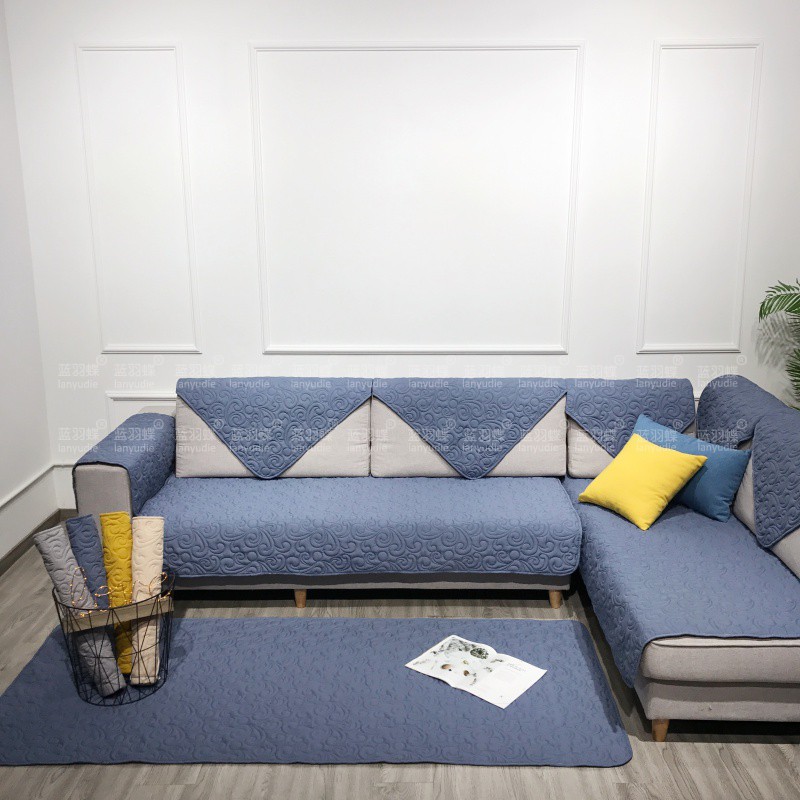 简约时尚水洗棉沙发垫长沙发垫子软垫简约纯色多用沙发软垫坐垫沙发