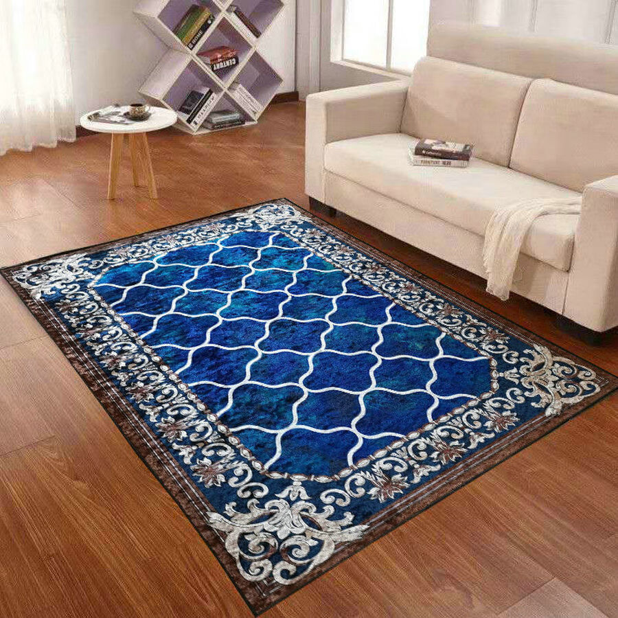 金钻绒3d轻奢简约地毯客厅茶几卧室床边毯网红毯民宿家用亮面9粉色