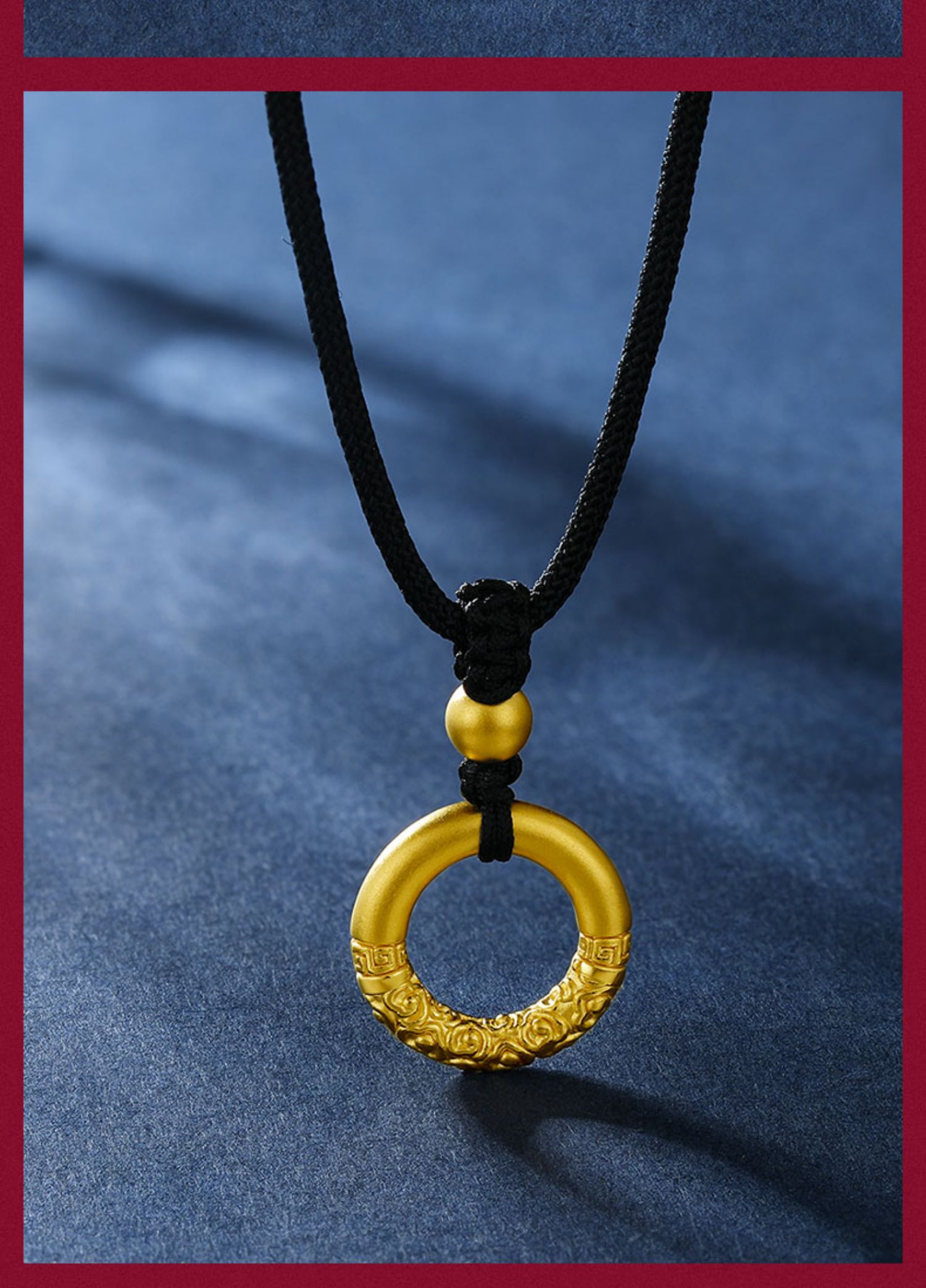 老凤凰款999足金如意金箍圈黄金吊坠编织项链绳女硬金平安扣金箍棒男