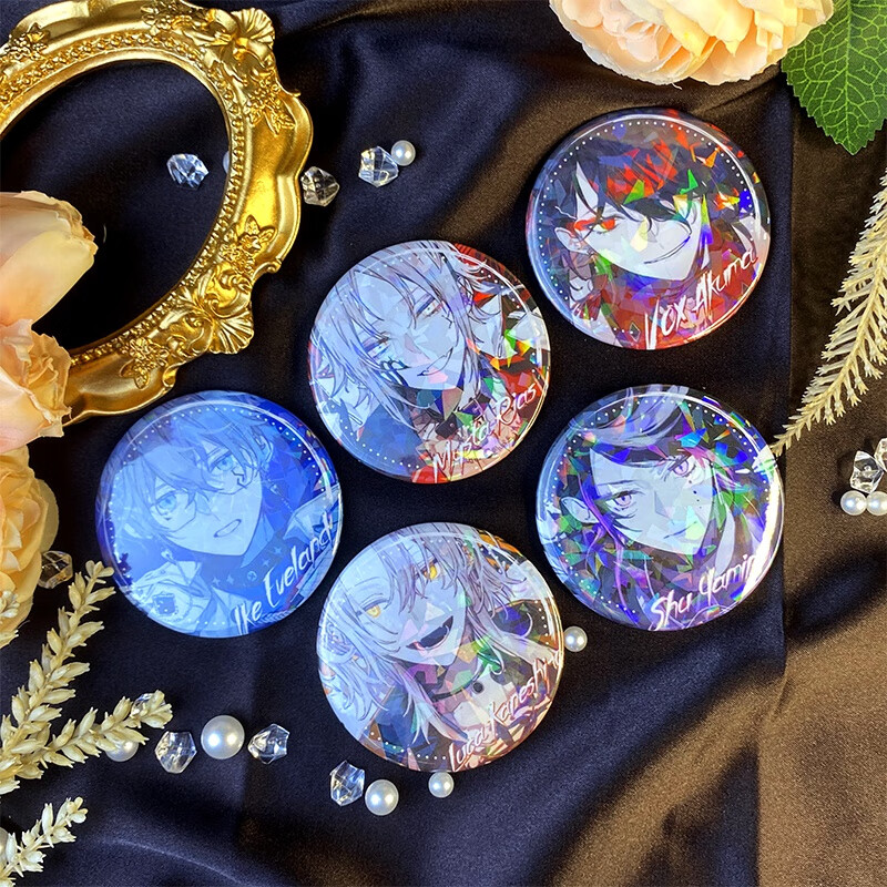 luxiem vtb vox彩虹社同人虚拟镭射玻璃动漫二次元周边徽章吧唧 58mm