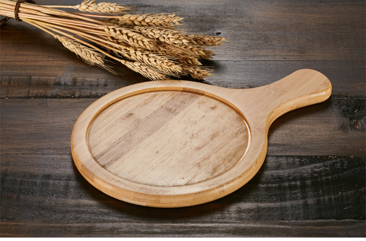 竹木披萨盘木托水果砧板面包蛋糕托盘烘焙托板切菜板竹木批萨板 13寸