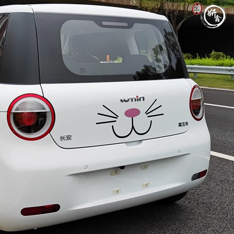 长安lumin糯玉米车贴车头中网猫胡子贴纸个性改装车身拉花 糯玉米车头