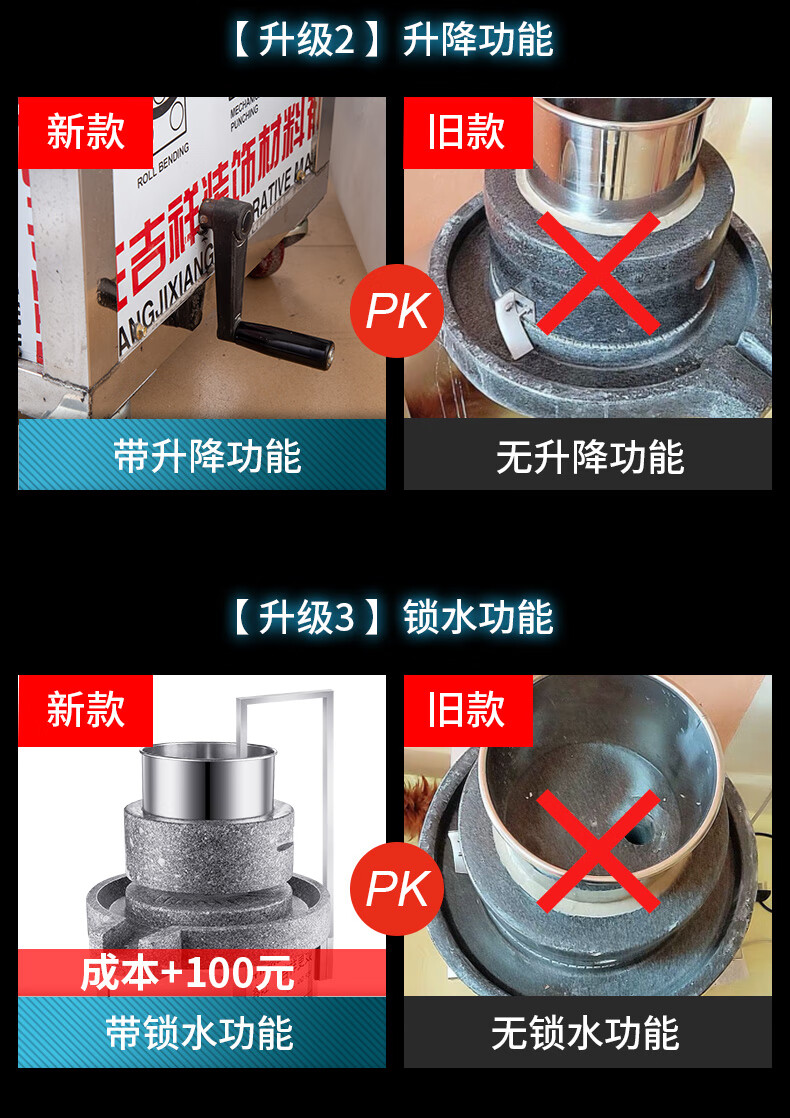 机商用全自动豆浆机云浮肠粉机米浆豆腐脑芝麻电动磨浆机 12型砂轮