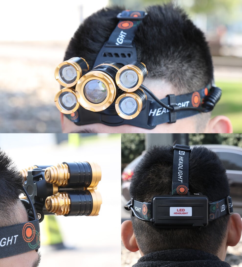 浦捷是led感应变焦头灯强光充电矿灯家用头戴式手电筒煤炭矿工夜钓鱼
