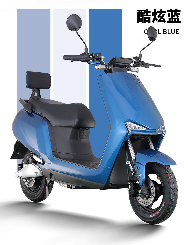 2022新款n9电动车男女代步两轮电瓶车高速电摩外卖踏板车 灰色-高配双