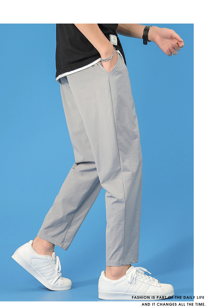 真维斯休闲裤男秋冬新款时尚简约宽松系带长裤jm黑色2010l