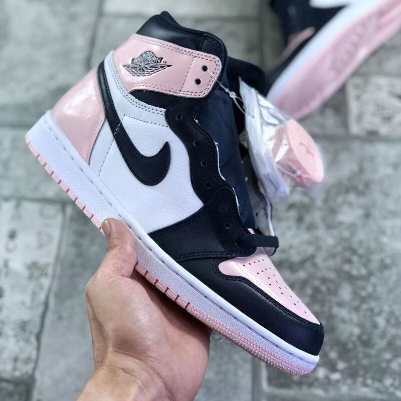 【官方旗舰】aj1黑粉脚趾情人节黑红男女鞋休闲篮球鞋 黑灰脚趾 43