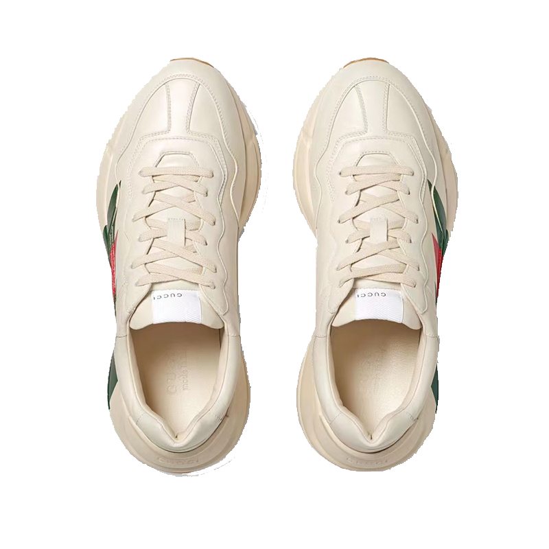 gucci古驰男鞋 男士经典标志性配色时尚简约休闲系带运动鞋老爹鞋