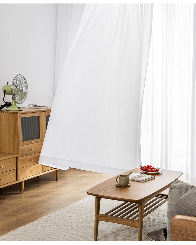 卡梵纯 日本隔热防晒窗纱白纱窗帘阳台纱帘透光不透人客厅卧室日式