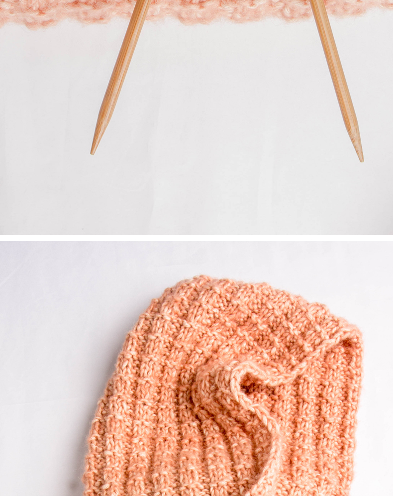 恒源祥手工编织冬季温暖竹节花围巾粗毛线送男友礼物diy自织围巾竹节