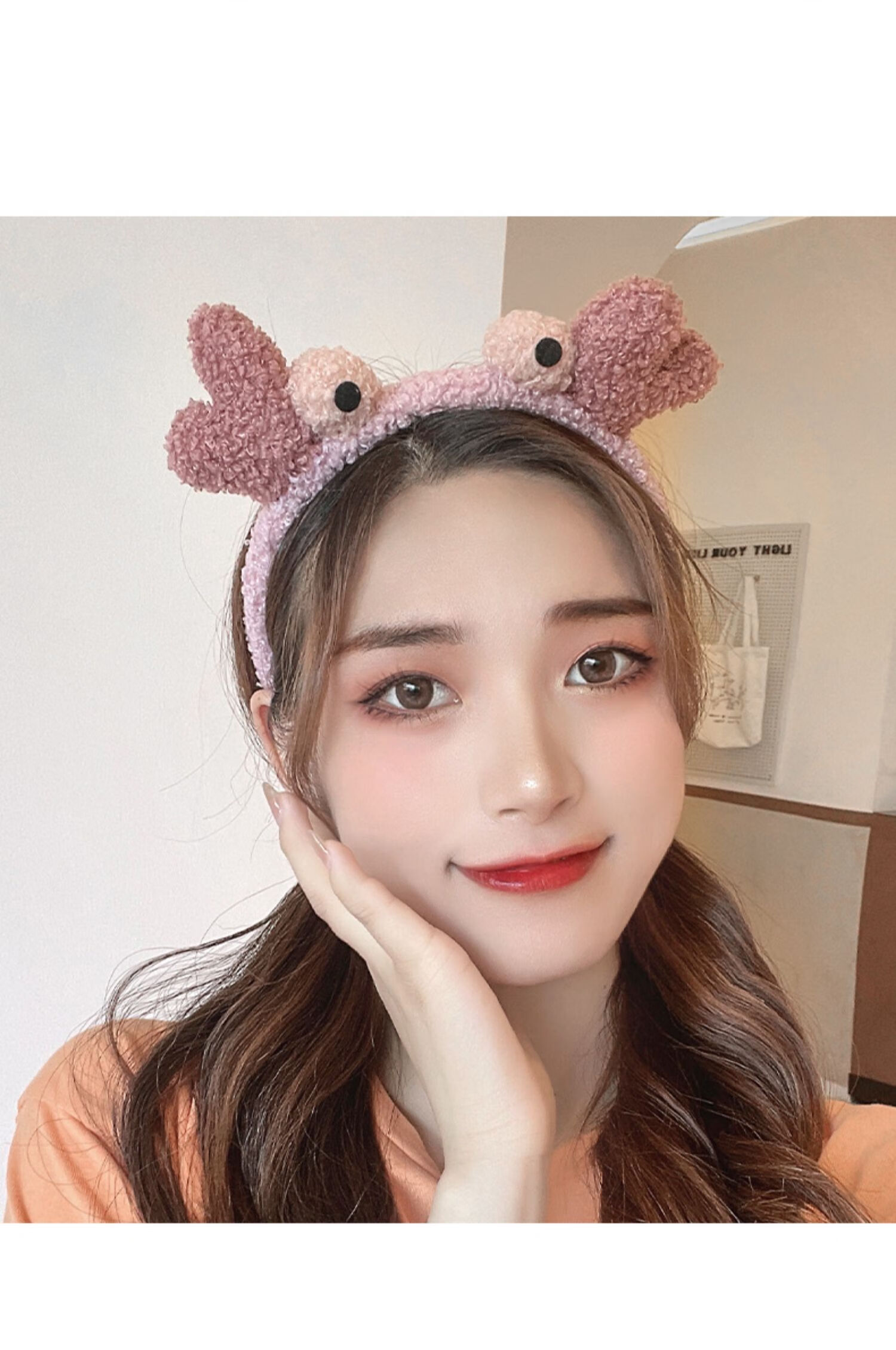 roundsink毛绒卡通洗脸头箍高颅顶敷面可爱发卡发箍女夏季网红2021年