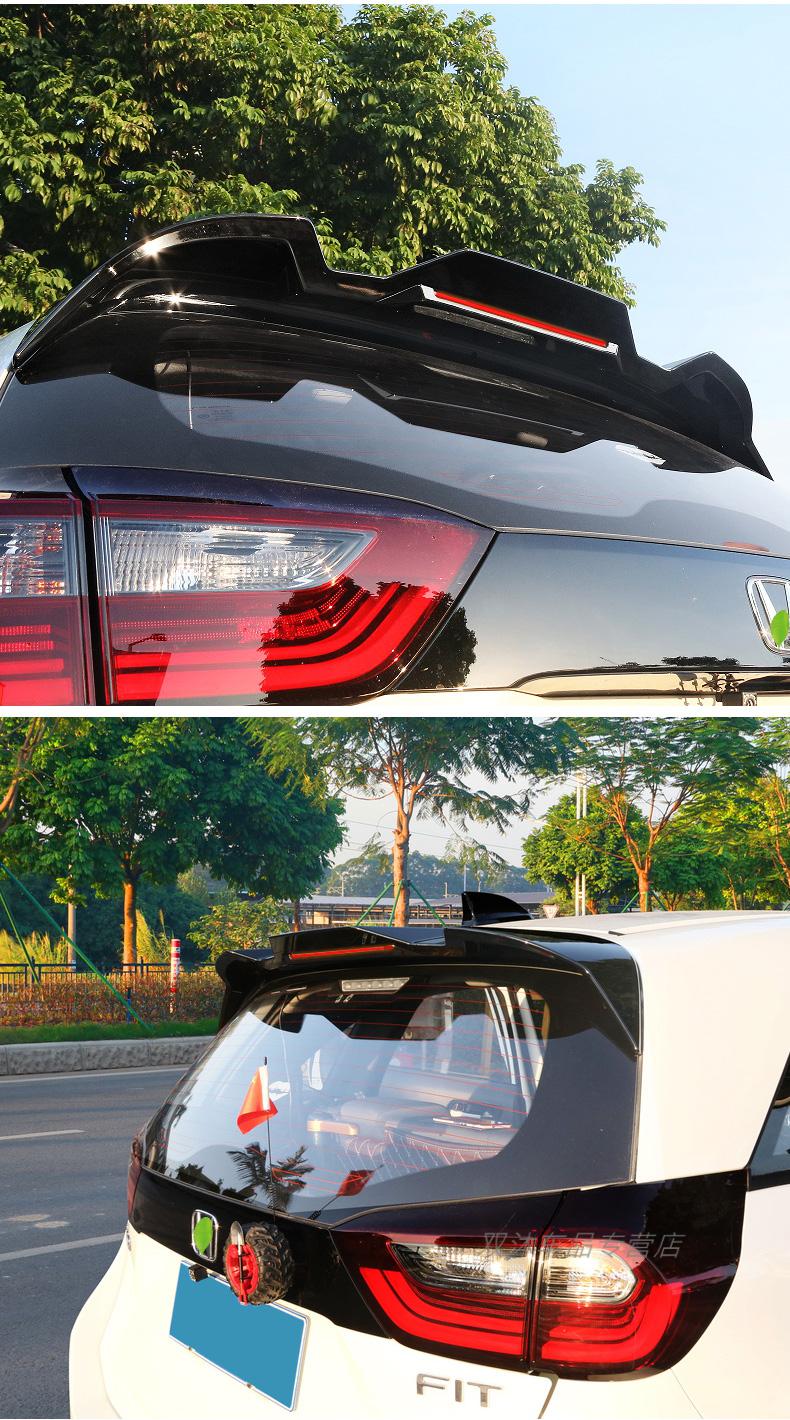 适用于本田2021款life来福酱四代新飞度尾翼gr9改装外观带灯顶翼飞兴