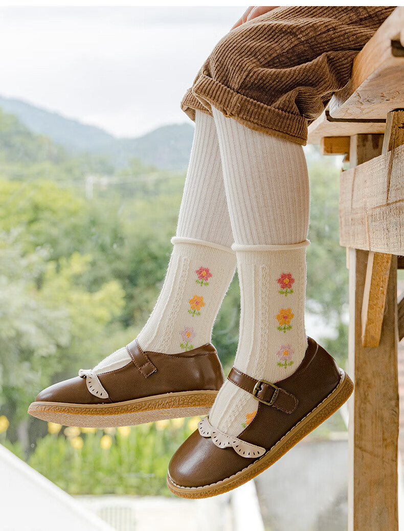 2022女童袜子秋季中筒袜儿童袜子女宝宝中大童甜美女孩棉袜适合312岁