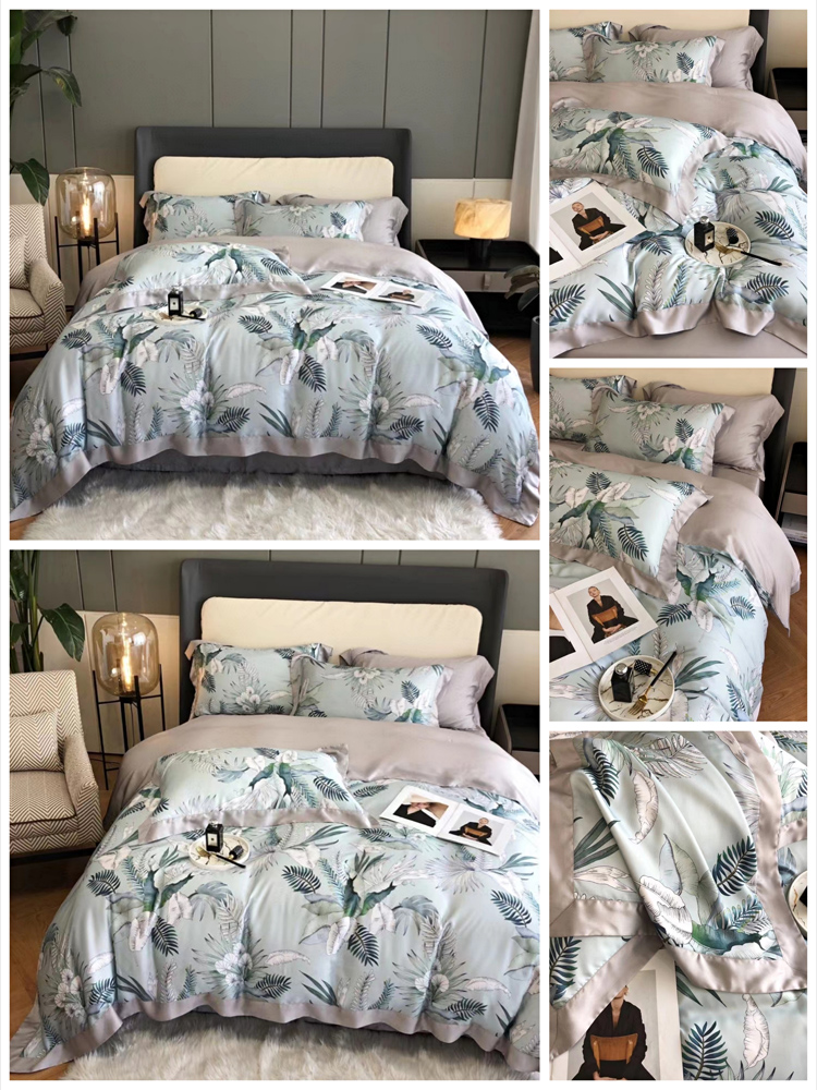 lf级进口奥地利兰精天丝四件套莱赛尔tencel热带田园风夏裸睡床品