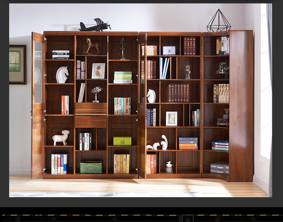 光明家具实木书架实木书架书房柜子6301a角书柜