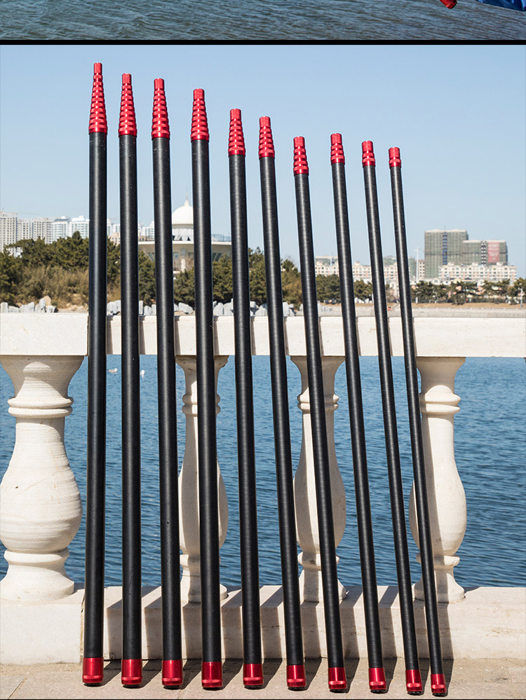 高碳素伸缩定位杆345678910米11m抄鱼捞大物加厚超硬鸟网撑竿插地2米