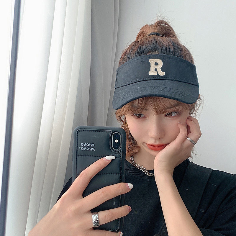 空顶夏季棒球帽空顶帽女夏季跑步遮阳防晒可扎马尾帽子帽子夏天露顶无