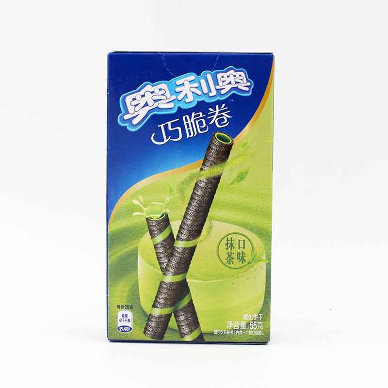 奥利奥巧脆卷55g8盒香草抹茶巧克力味蛋卷饼干儿童食品休闲零食口味