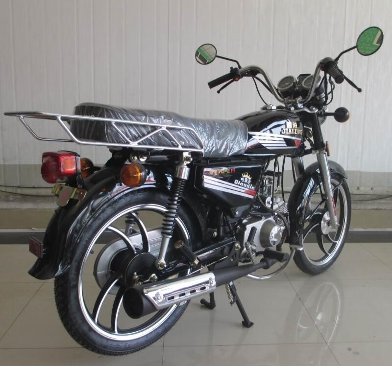 重庆嘉陵70cc摩托车jh70-e节油王复古大油箱国四电喷可上牌 黑色钢丝