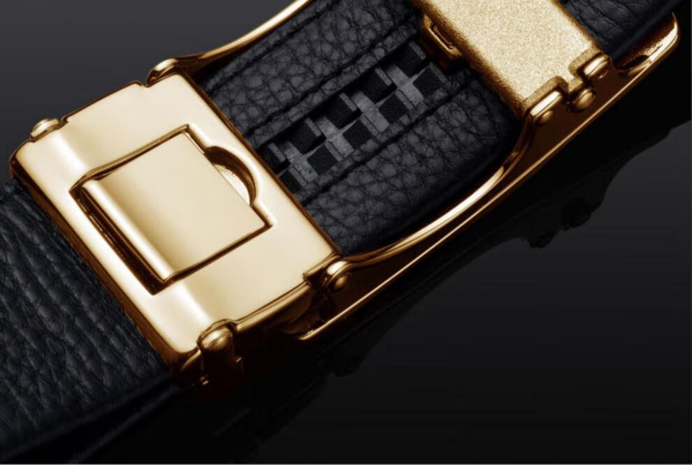 埃克袋鼠男士皮带真皮自动扣青年商务腰带男头层牛皮中年时尚裤带 款2