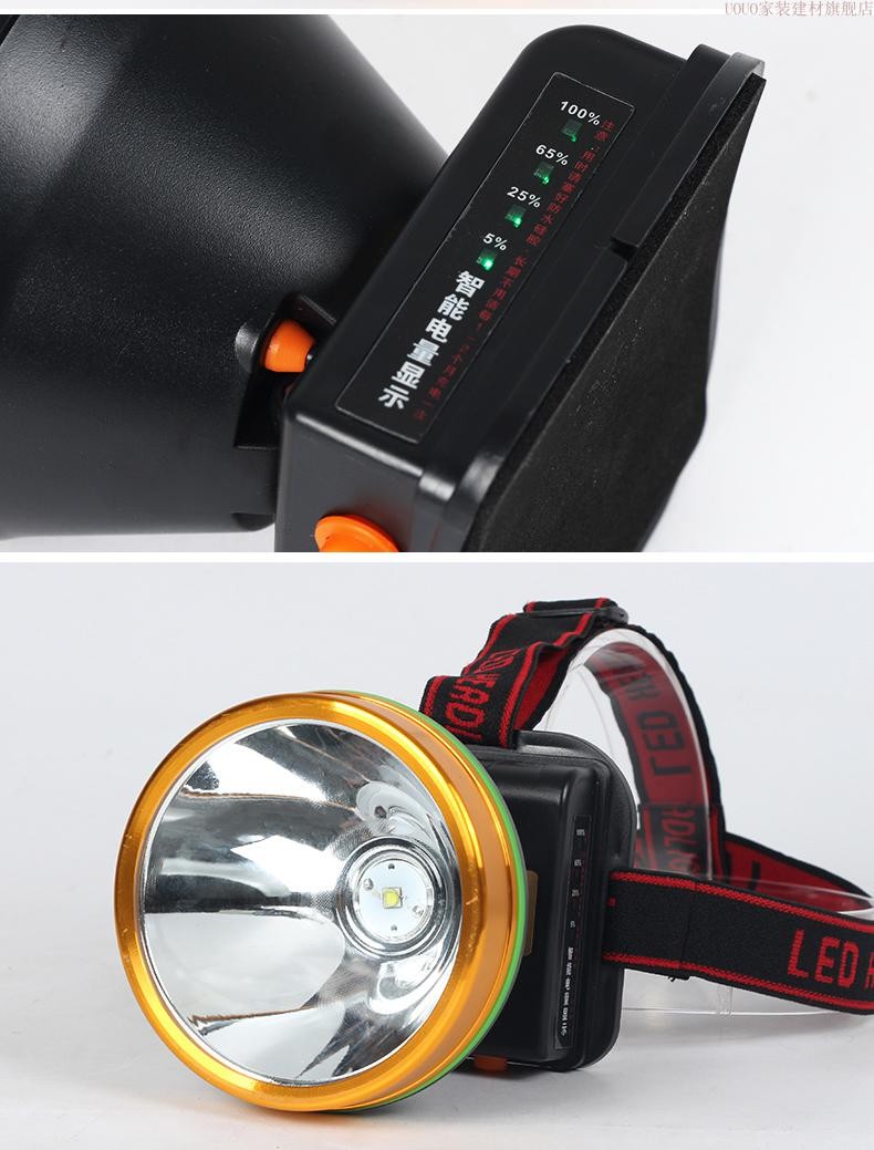 大功率头灯黄蓝光防水9400w大容量进口led灯珠强光户外远射充山拓头戴