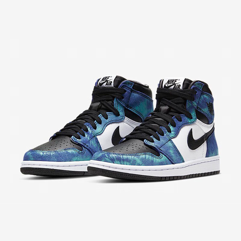 nike air jordan 1 aj1 丝绸黑脚趾女运动休闲篮球鞋 cd0461-046 黑蓝