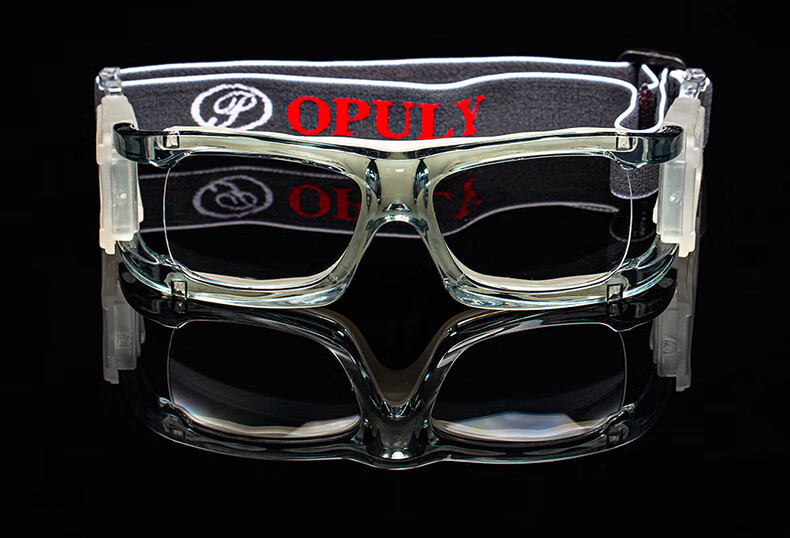 篮球护目镜打篮球眼镜护目户外运动眼镜足球配男 透明灰 配镜1·56