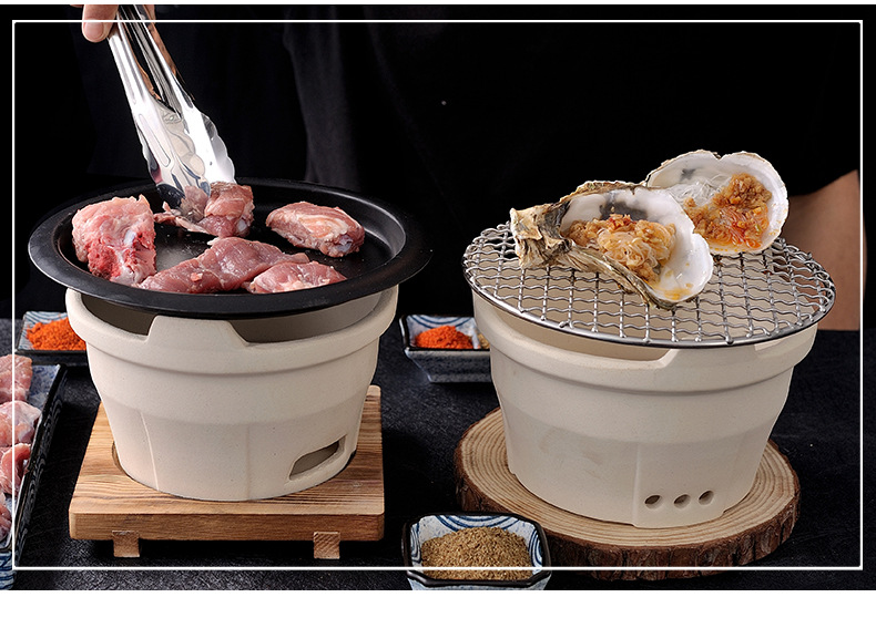 老式泥炉家用木炭炉子日式陶瓷烧烤炉碳炉风炉陶土泥炉小烤肉(碳炉