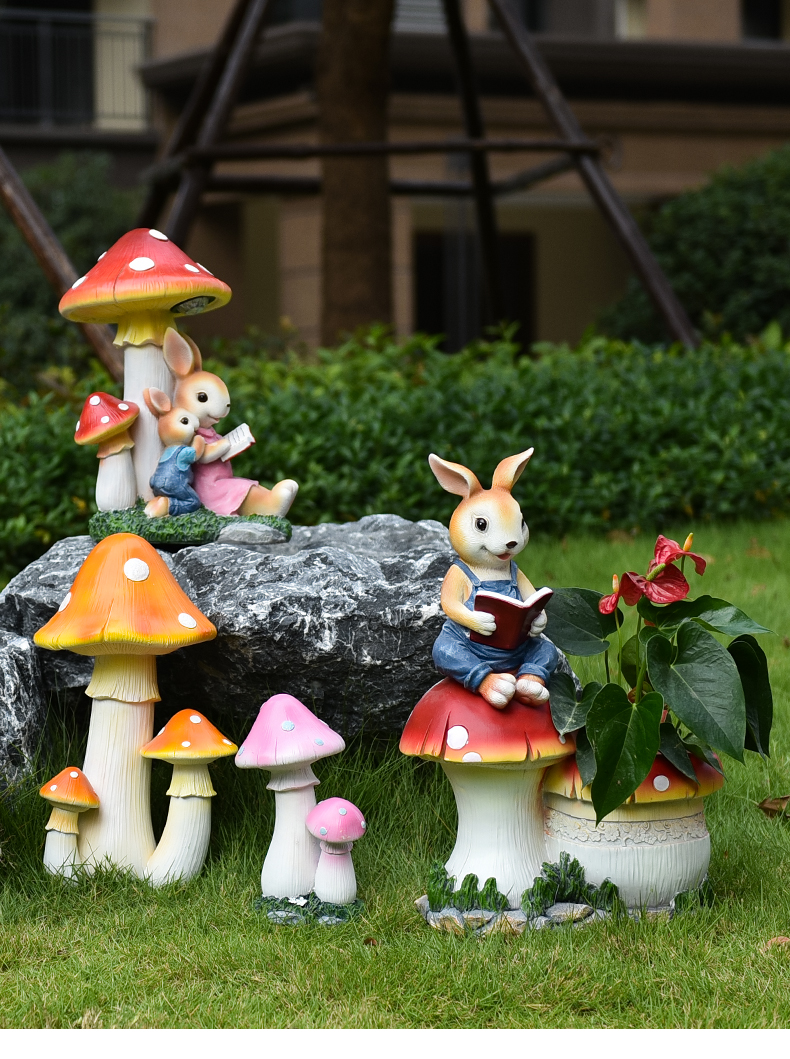 璨匠花园装饰摆件户外庭院园林景观装饰品树脂玻璃钢工艺品仿真蘑菇