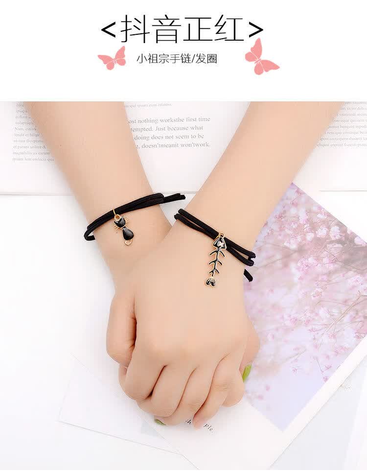 韩版可爱情侣发圈简约发绳小皮筋送男朋友皮筋手链头绳小皮套学生皮筋