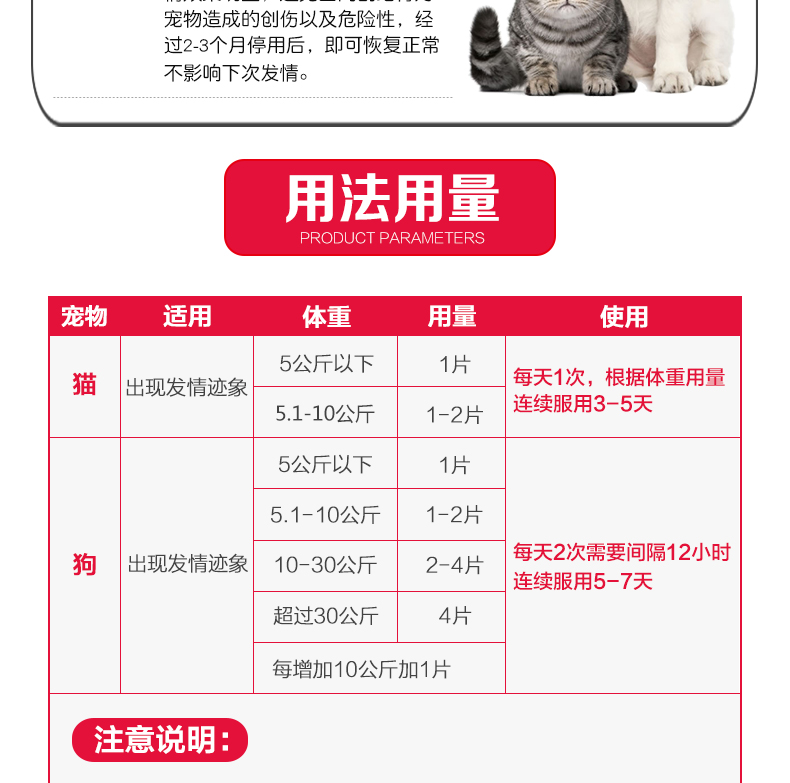 aor尼奥宠物抑制猫发情片猫咪禁情粉闹猫绝情粉母犬母猫用抑情喵静