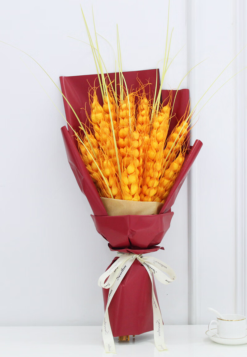 wo 搬迁大麦花束开业礼品店铺门口装饰摆件花篮迎宾乔迁新居创意 大麦