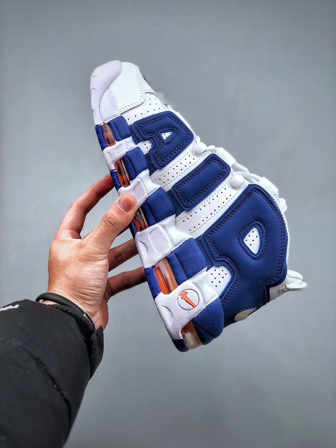 莆原大air皮蓬白蓝尼克斯耐磨气垫男女高帮休闲篮球鞋921948-101 蓝白