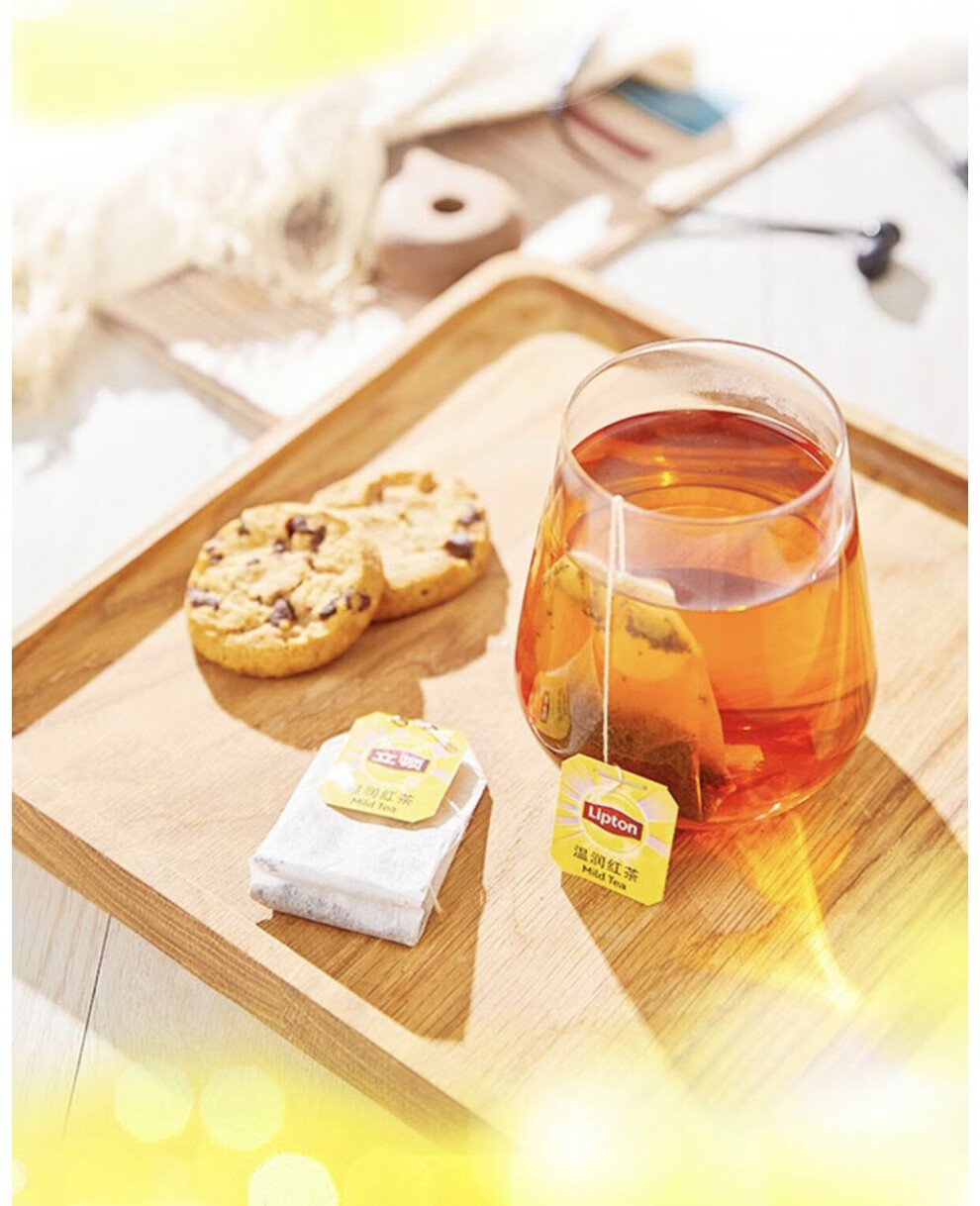 立顿红茶温润红茶包袋泡茶25包斯里兰卡红茶叶50g冲饮茶包红茶粉 茶包